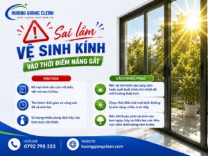 Sai lầm vệ sinh kính thường gặp, sai lầm thường gặp khi vệ sinh cửa kính