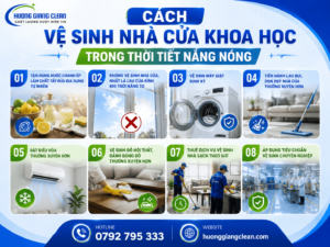 cách vệ sinh nhà cửa trong thời tiết nắng nóng, hương giang clean