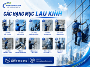 dịch vụ lau kính, lau kính văn phòng, hương giang clean