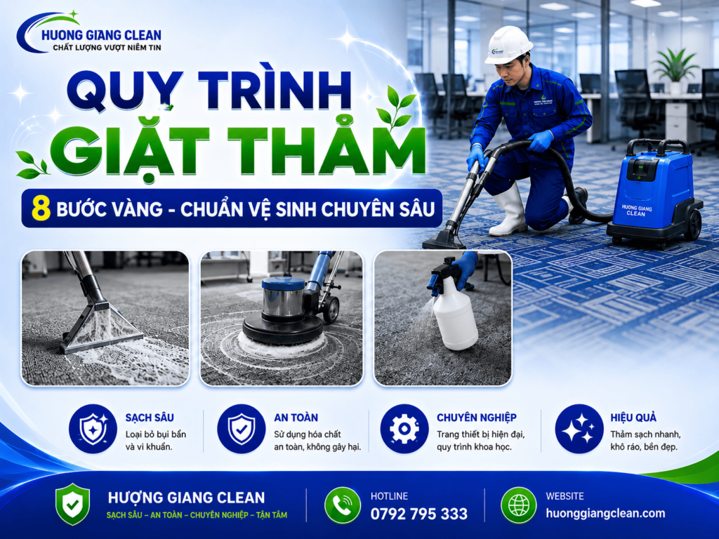 quy trình giặt thảm, dịch vụ giặt thảm