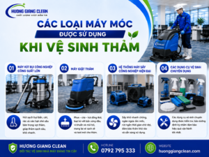 Các loại máy móc được sử dụng khi vệ sinh thảm