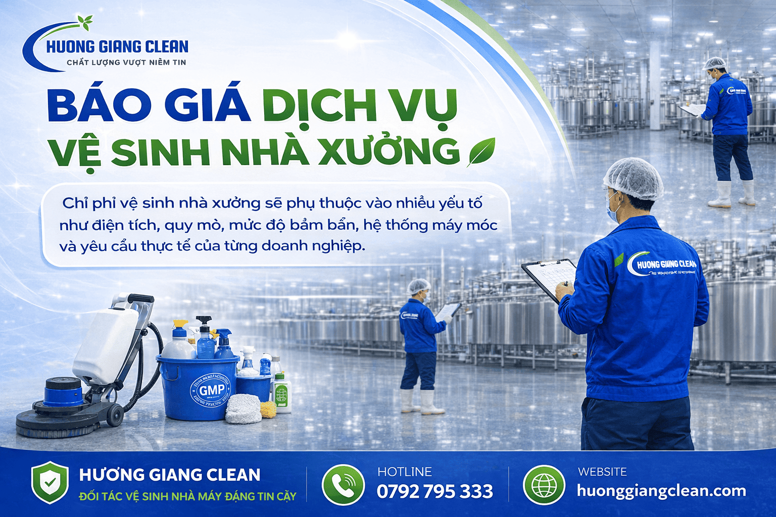 báo giá dịch vụ vệ sinh nhà xưởng, hương giang clean