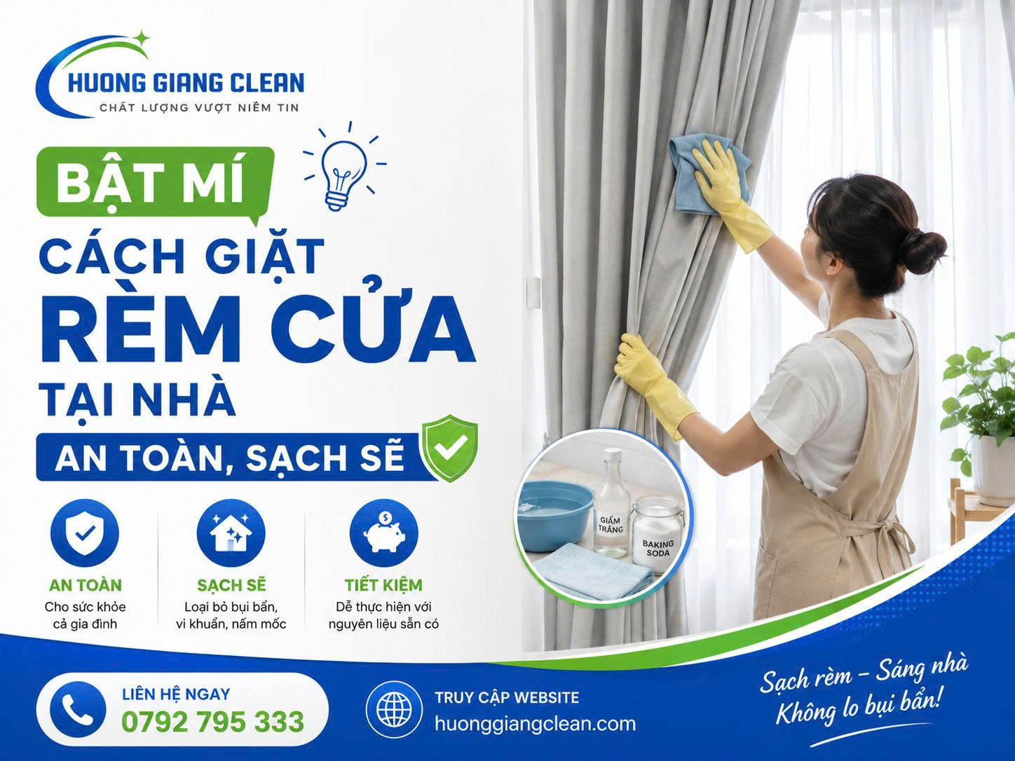 Bật mí cách giặt rèm cửa tại nhà