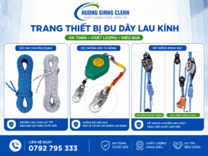 thiết bị đu dây lau kính, thiết bị lên xuống đu dây, thiết bị chống rơi tự động, dây bán tĩnh đu dây