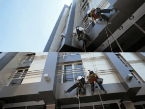 Dịch vụ lau kính chung cư, lau kính chung cư, quy tắc an toàn đu dây