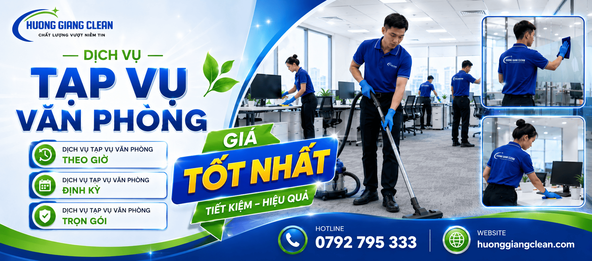 Dịch vụ tạp vụ văn phòng, hương giang clean