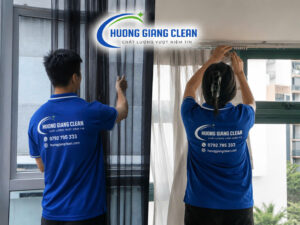 giặt rèm cửa tại nhà, giặt rèm cửa giá rẻ, hương giang clean
