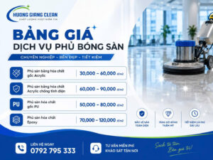 Bảng giá dịch vụ phủ bóng sàn, dịch vụ phủ bóng sàn