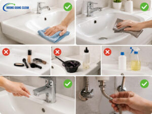 Cách ngăn chặn bồn rửa mặt bị ố vàng