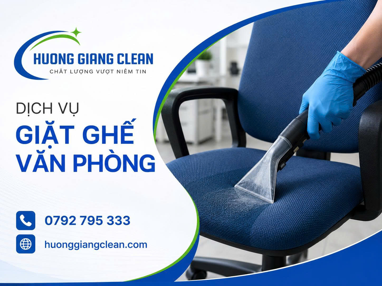 Dịch vụ giặt ghế văn phòng Hương Giang Clean