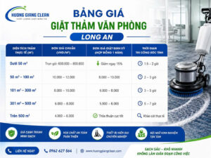 Bảng giá giặt thảm văn phòng Long An