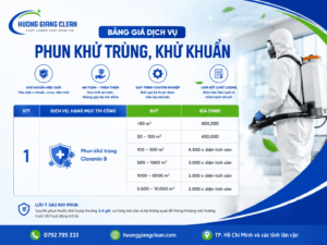 Bảng giá dịch vụ phun khử khuẩn